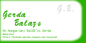 gerda balazs business card